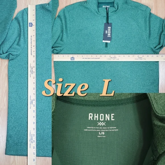 NWT Rhone commuter 1/4 zip long sleeve knit pullover sweater trekking green